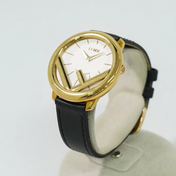 FENDI Runaway 71000M Gold Plated Leather Quartz Watch - Picture 11 of 16